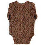 Baby Long Sleeve Body Brown with Animal Print
