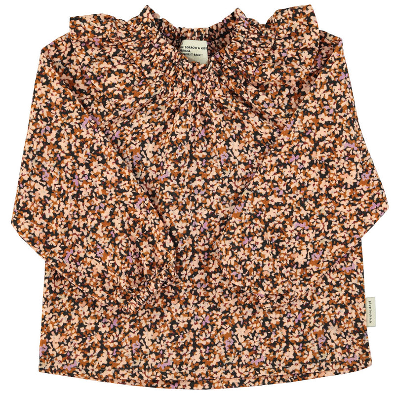 Blouse Light Pink & Brown Flowers