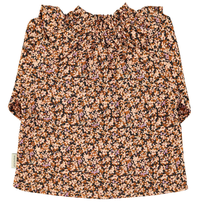 Blouse Light Pink & Brown Flowers