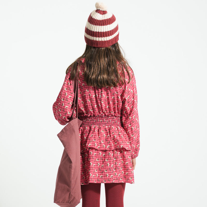 Blouse Pink Checkered with Flowers