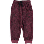 Jogging Pants Aubergine with Animal Print