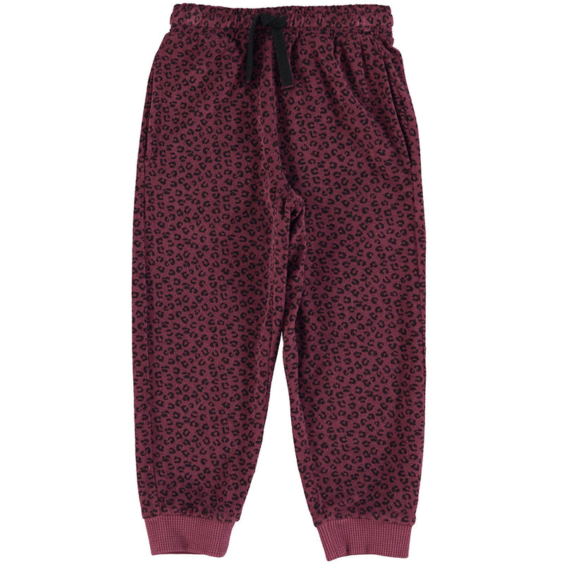 Jogging Pants Aubergine with Animal Print