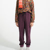 Jogging Pants Aubergine with Animal Print