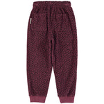 Jogging Pants Aubergine with Animal Print