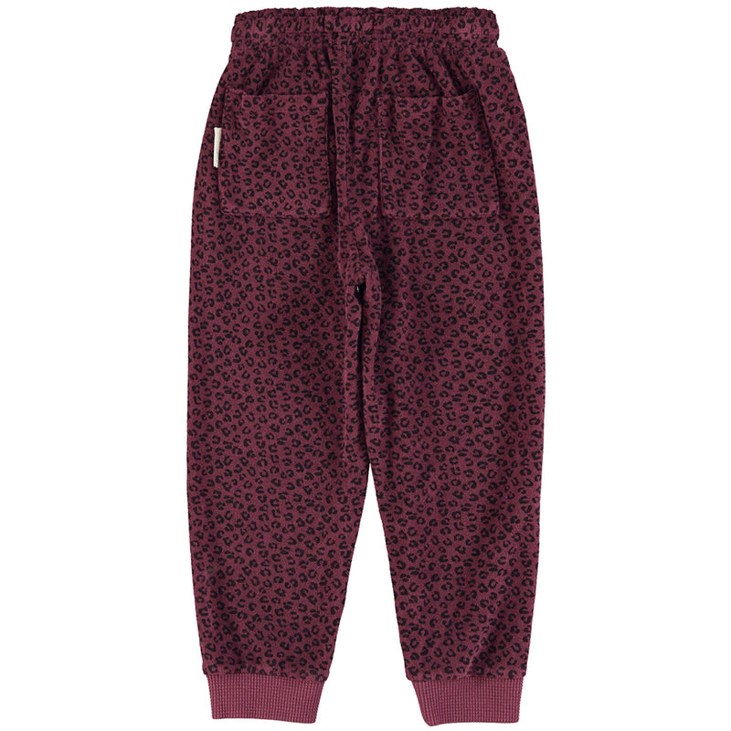 Jogging Pants Aubergine with Animal Print