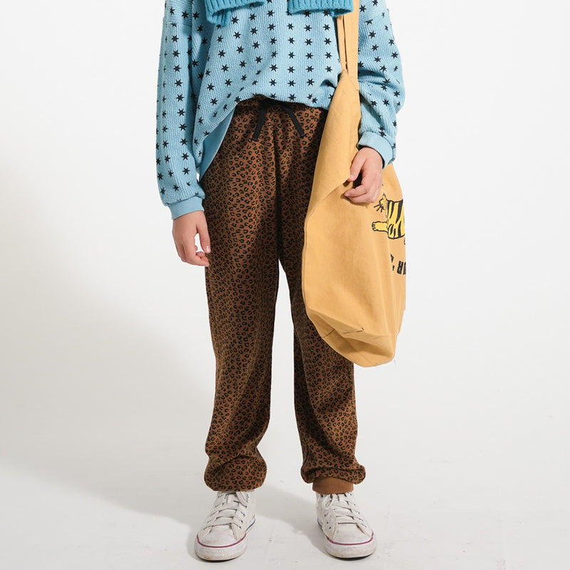Jogging Pants Brown with Animal Print