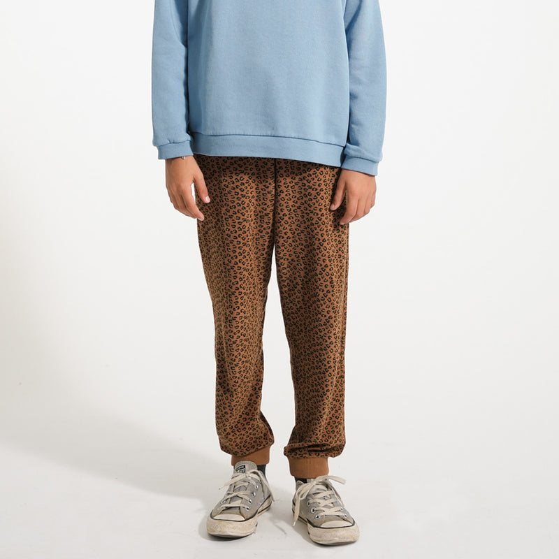 Jogging Pants Brown with Animal Print