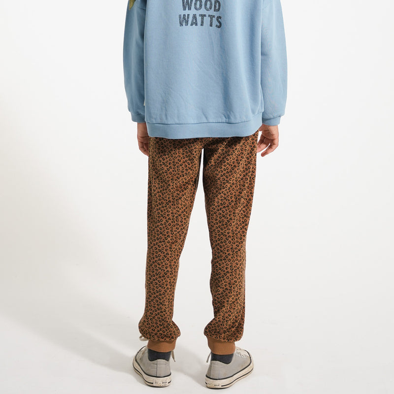 Jogging Pants Brown with Animal Print