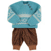 Baby Jogging Pants Brown with Animal Print