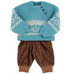 Baby Jogging Pants Brown with Animal Print