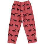 Jogging Pants Old Pink with Black Horses