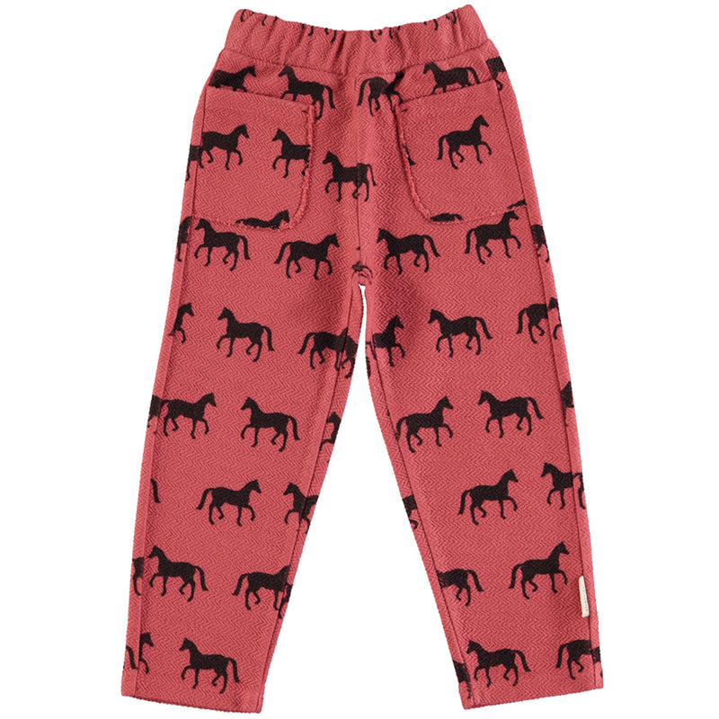 Jogging Pants Old Pink with Black Horses