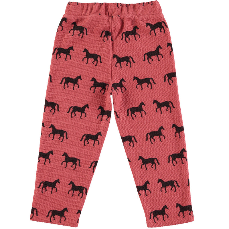 Jogging Pants Old Pink with Black Horses