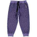 Jogginghose Terry Cotton Purple with Animal Print