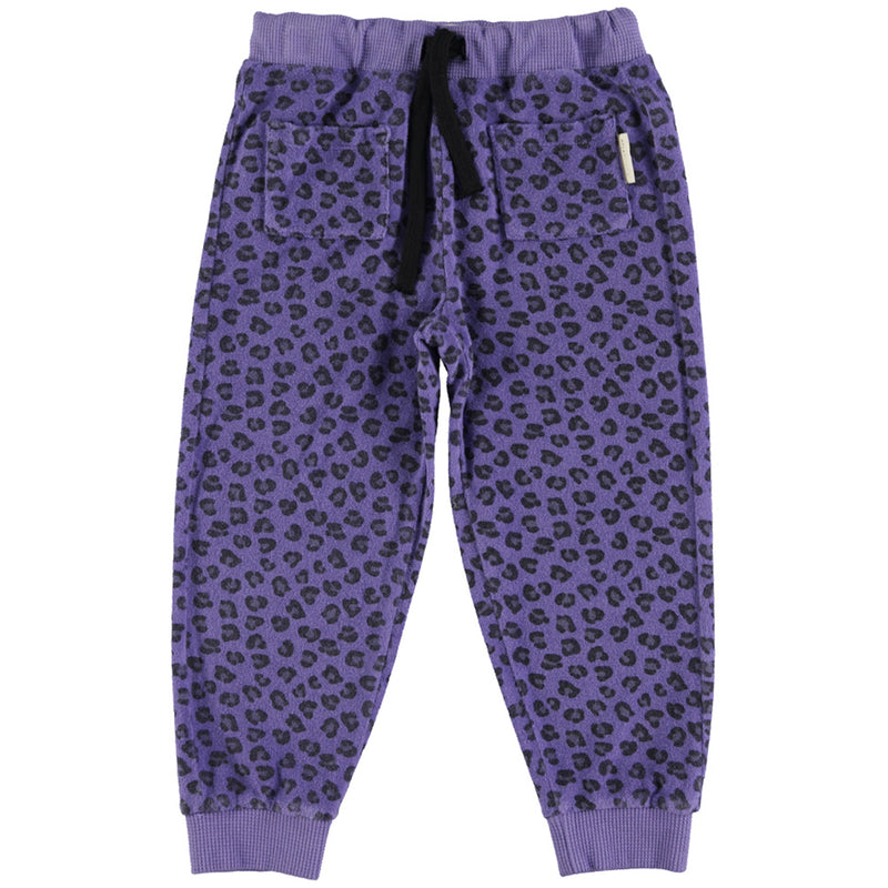 Jogginghose Terry Cotton Purple with Animal Print