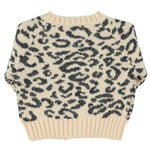Knitted Baby Cardigan Light Pink with Black Animal Print
