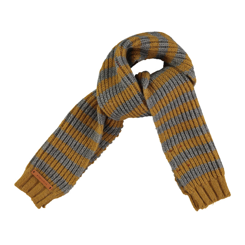 Strickschal Caramel & Grey Stripes