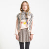 Knitted Scarf Light Pink with Animal Print