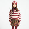 Knitted Sweater Bordeaux & Light Pink Stripes