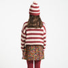Knitted Sweater Bordeaux & Light Pink Stripes