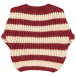 Knitted Sweater Bordeaux & Light Pink Stripes