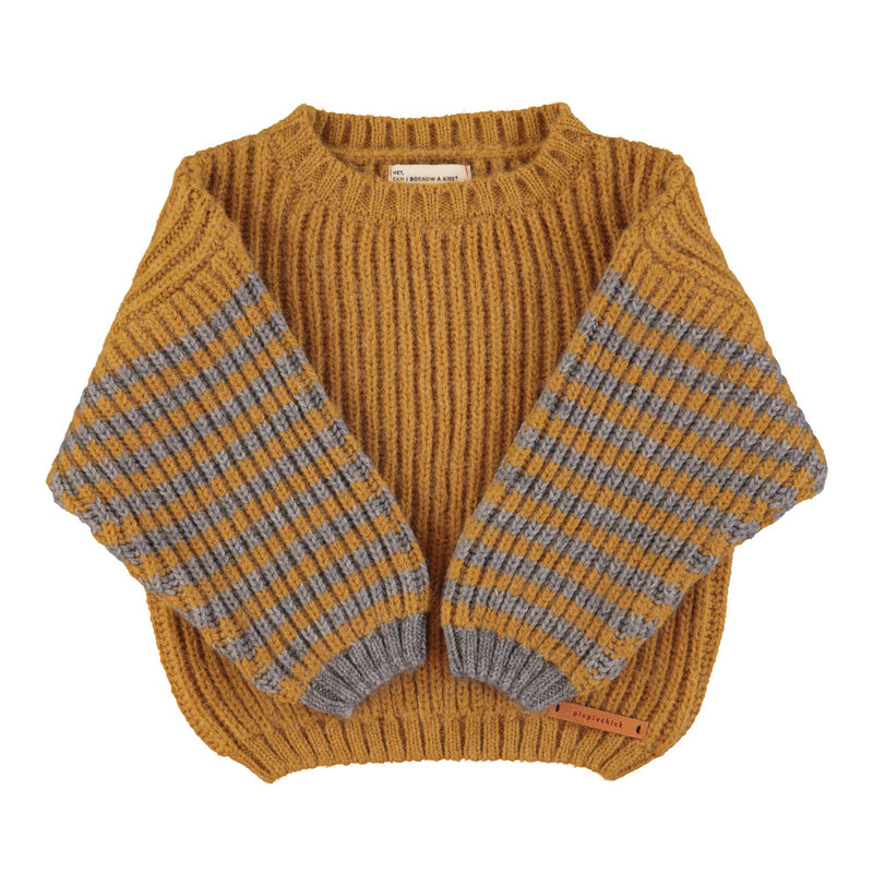 Strickpullover Caramel & Grey Stripes