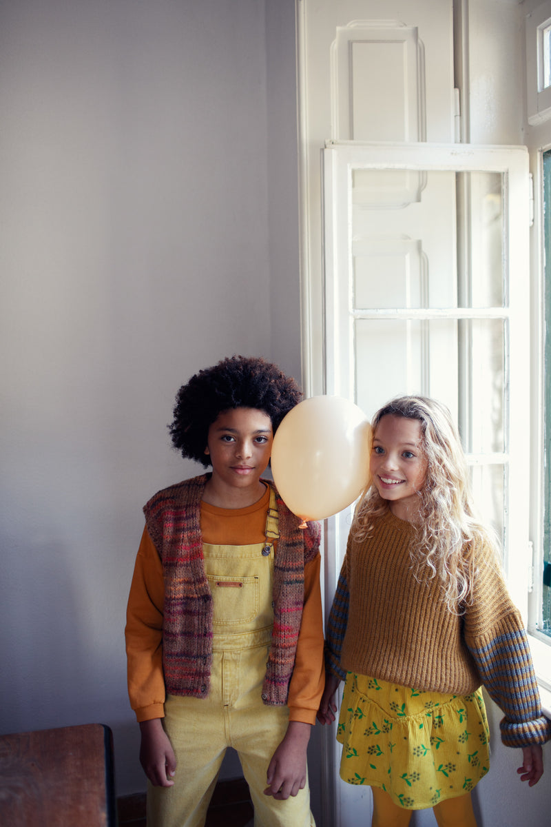 Strickpullover Caramel & Grey Stripes