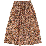 Long Skirt Light Pink & Brown Flowers