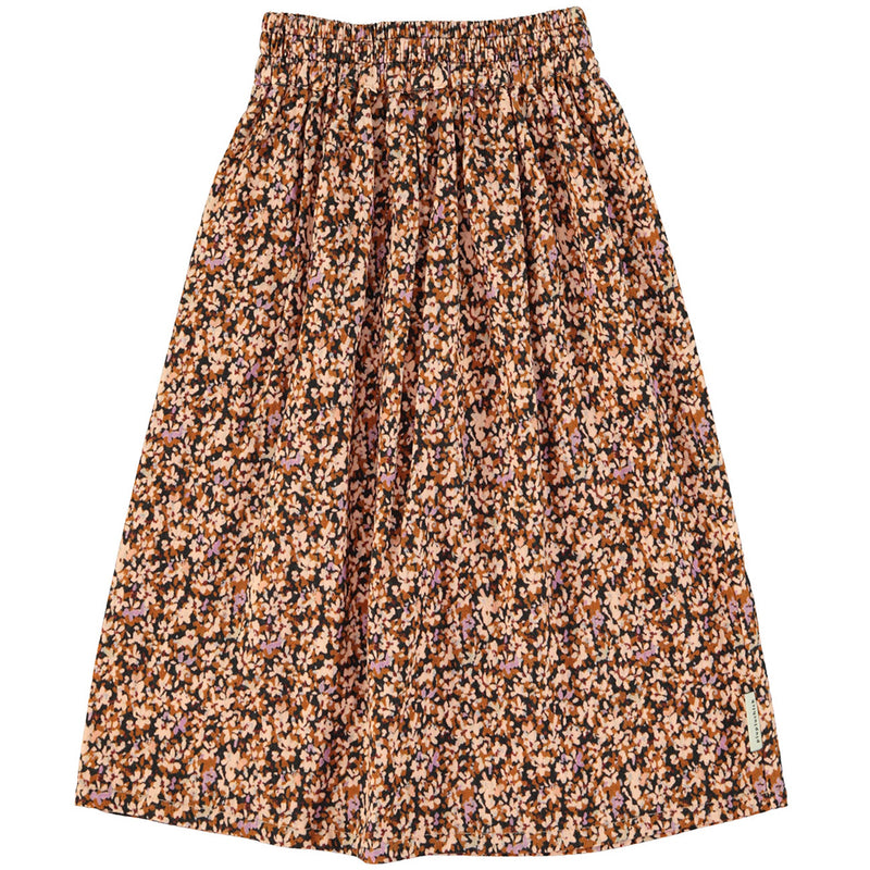 Long Skirt Light Pink & Brown Flowers