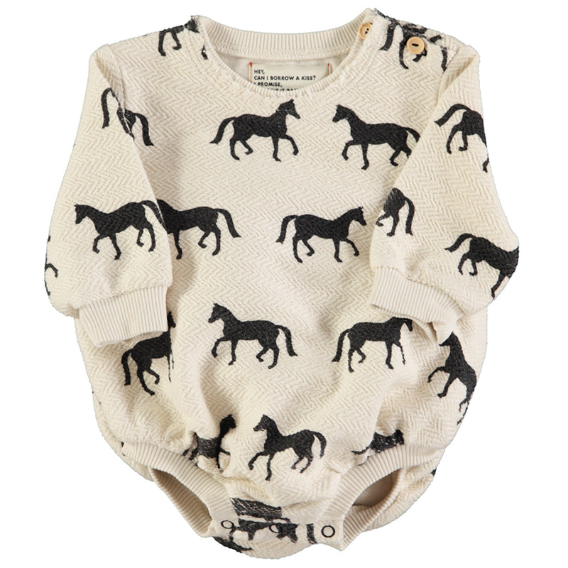 Baby Body Ecru with Black Horses