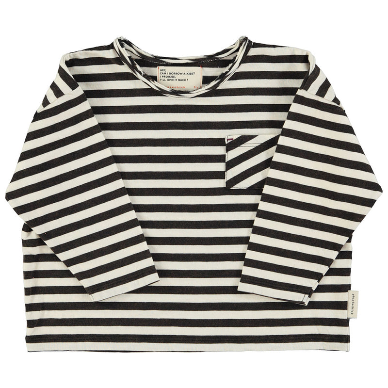 Longsleeve Shirt Ecru & Black Stripes