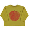 Langarmshirt Olive Green with Red Apple