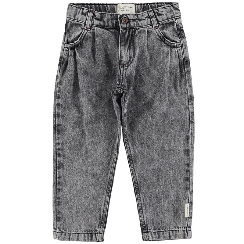 Jeans Mom Fit Trousers Washed Black Denim