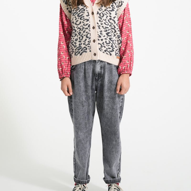 Jeans Mom Fit Trousers Washed Black Denim