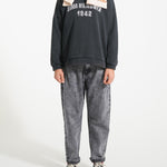 Jeans Mom Fit Trousers Washed Black Denim