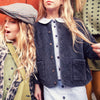 Paded Jacket Washed Black with Rock Star Print