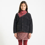 Paded Jacket Washed Black with Rock Star Print