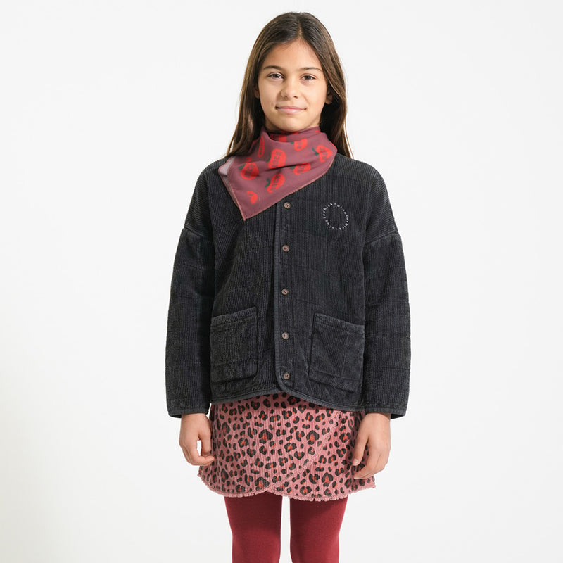 Paded Jacket Washed Black with Rock Star Print