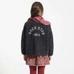 Paded Jacket Washed Black with Rock Star Print