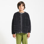 Paded Jacket Washed Black with Rock Star Print