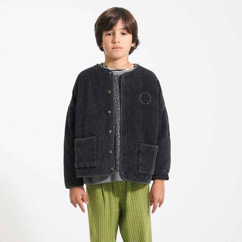 Paded Jacket Washed Black with Rock Star Print