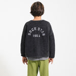 Paded Jacket Washed Black with Rock Star Print
