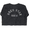 Paded Jacket Washed Black with Rock Star Print