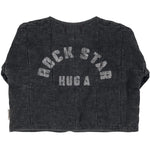 Paded Jacket Washed Black with Rock Star Print