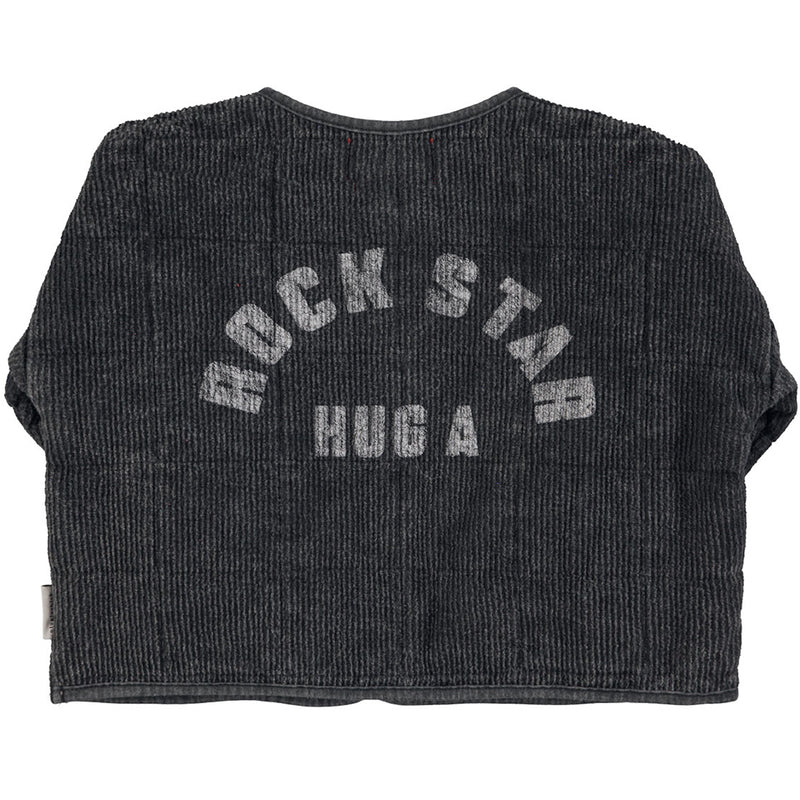 Paded Jacket Washed Black with Rock Star Print