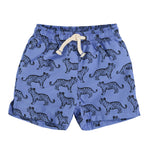 Badeshorts Blue with Black Tigers