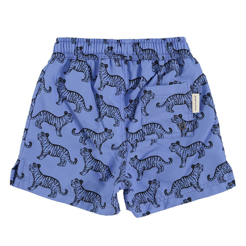 Badeshorts Blue with Black Tigers