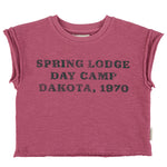 T-Shirt Aubergine with Spring Lodge Print