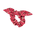 Scrunchie Pink Checkered with Flowers