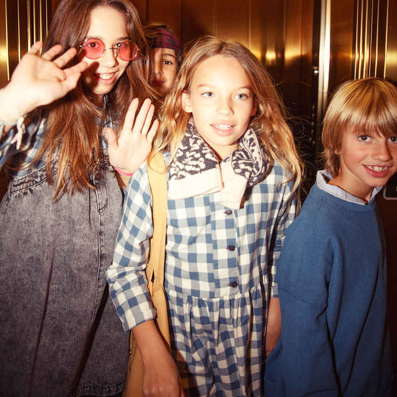 Short Dress Blue & White Checkered